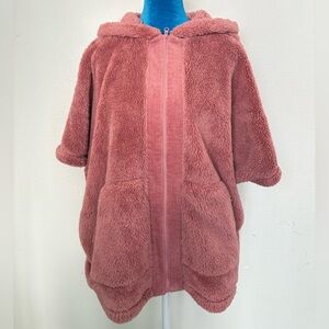 CAbi Pink Cape Plush Hooded Jacket